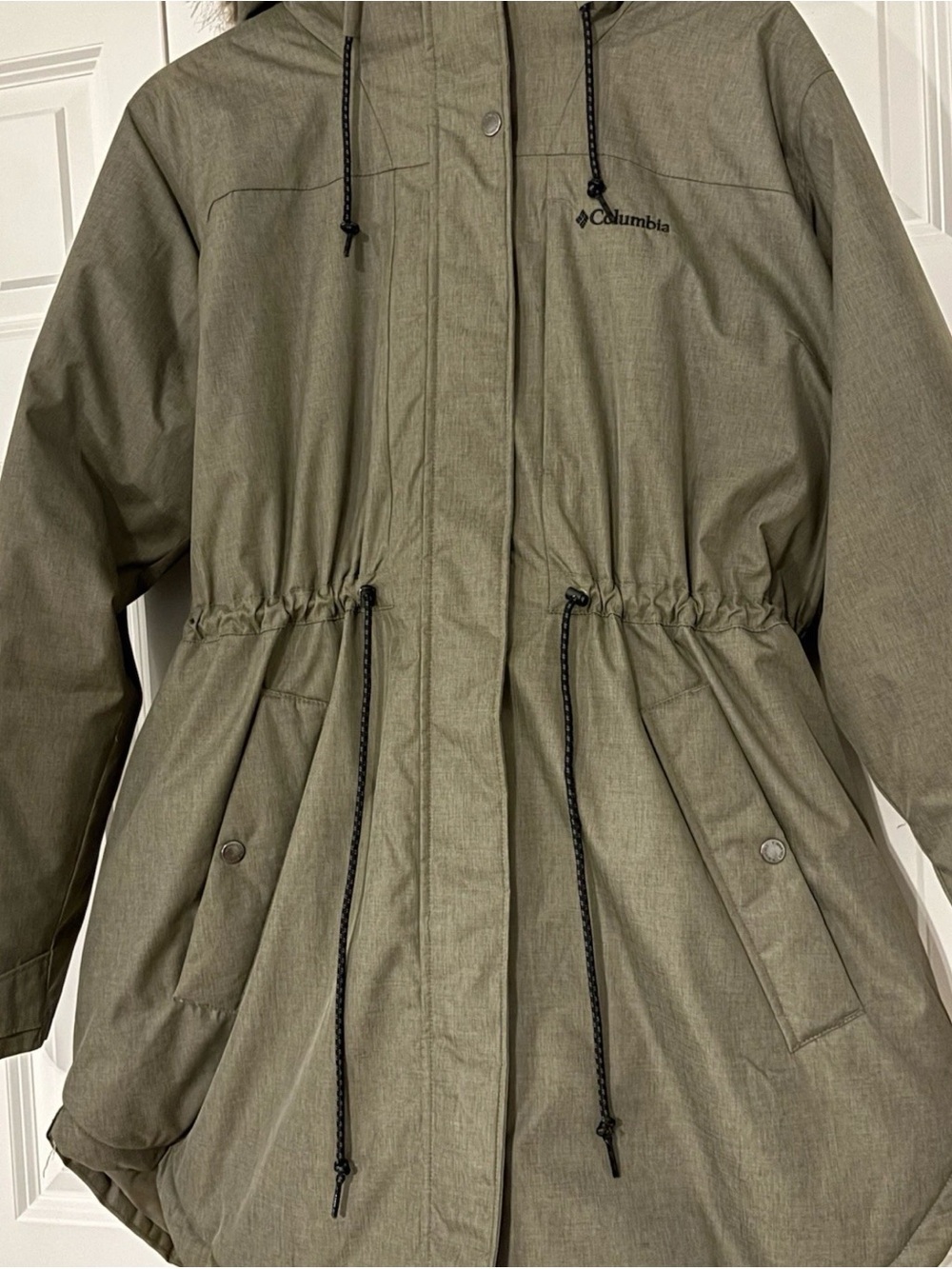Columbia Suttle Mountain Omni-Heat Parka Women’s 1X Olive Green Faux Fur - Picture 7 of 10
